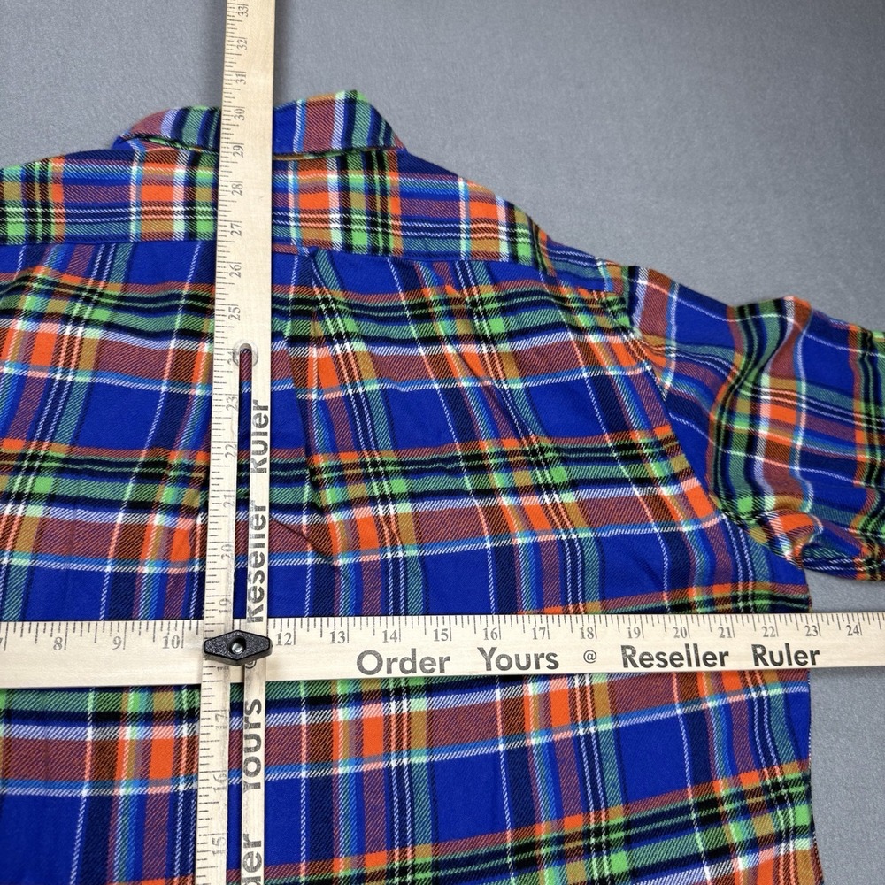 Ralph Lauren Flannel Shirt Mens Medium Madras Plaid Brushed Lumberjack Outdoors - Picture 7 of 7